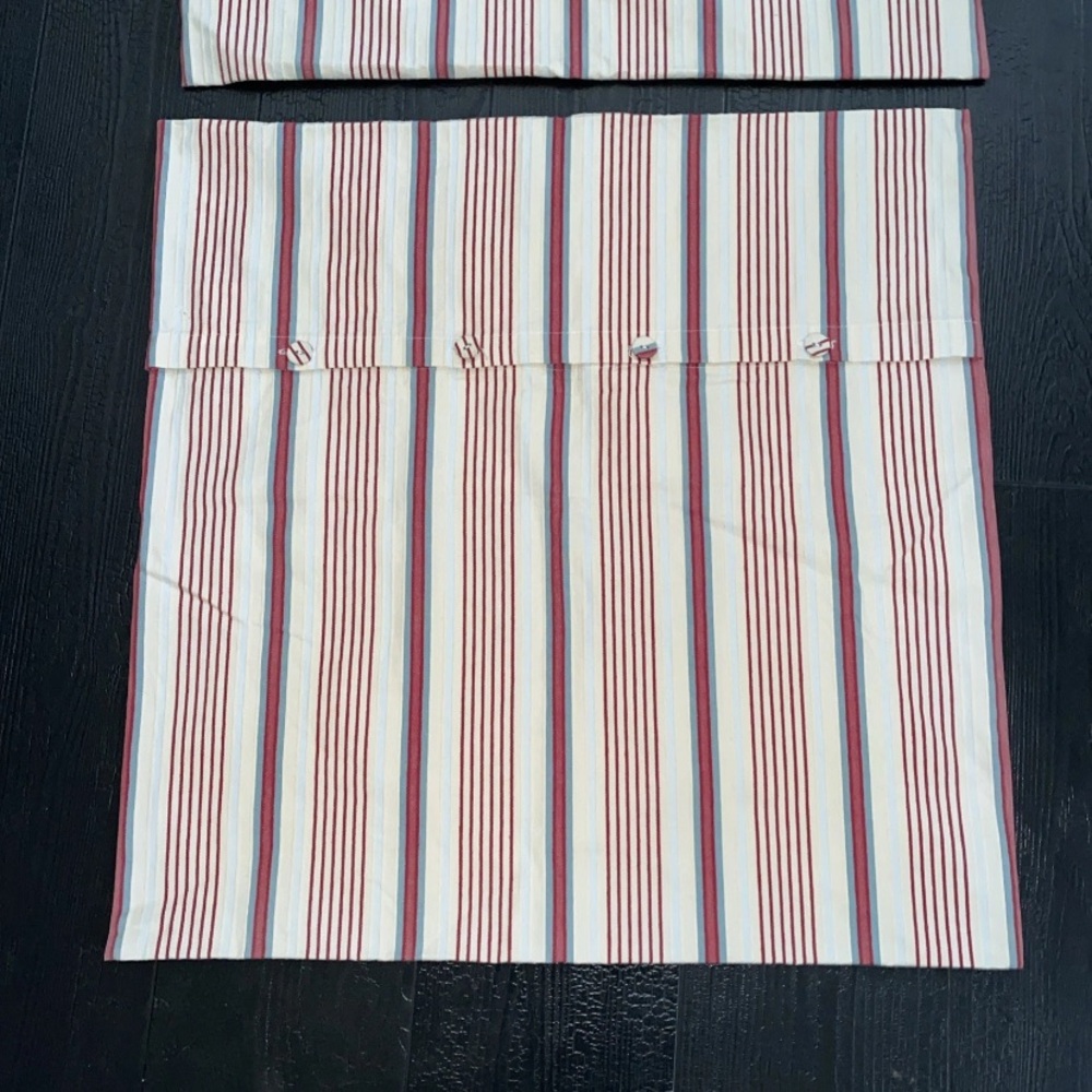 IKEA Alvine Raffla Pillow Cover SET (2) 25” x 25” Stripes 100% Cotton Buttons - Picture 5 of 16